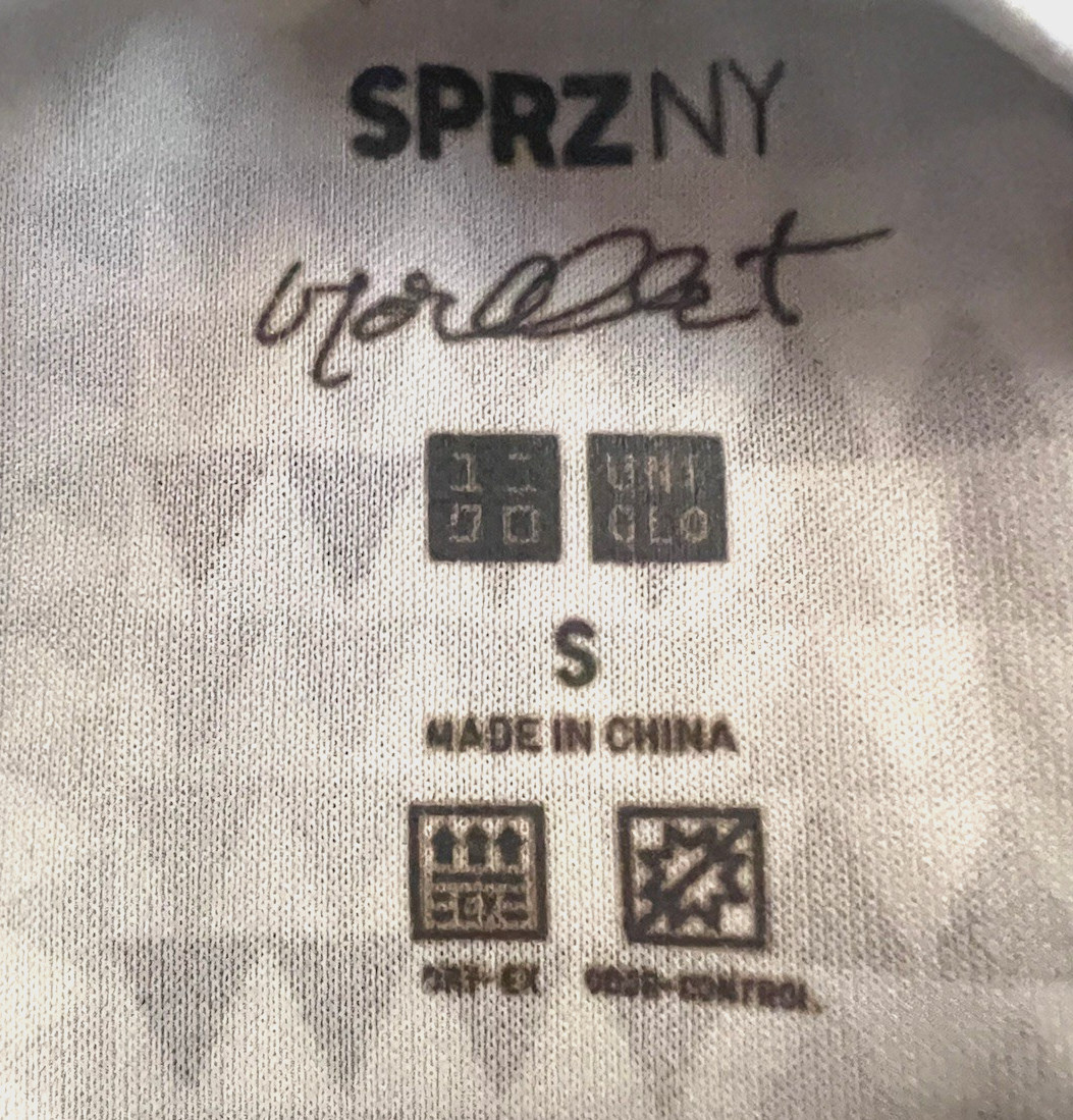 SPRZ NY X Morellet Size Medium Ivory Abstract Pattern Crew Neck T Shirt gallery