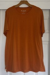 Fourlaps Shirt Men’s Large Orange Short Sleeve Casual Active 7% Wool