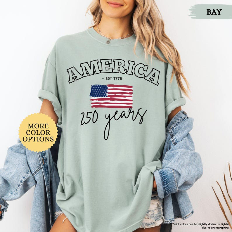 Comfort Colors America 250 Years Shirt 4th Of July American Flag Patriotic Gift gallery