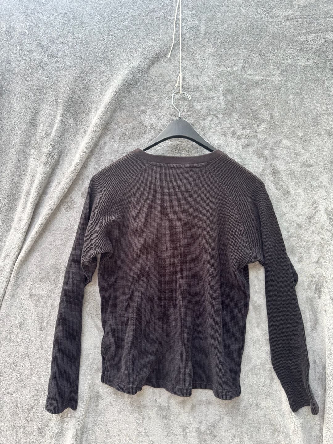 Harley-Davidson Men's Black Waffle Knit Thermal Henley Shirt gallery