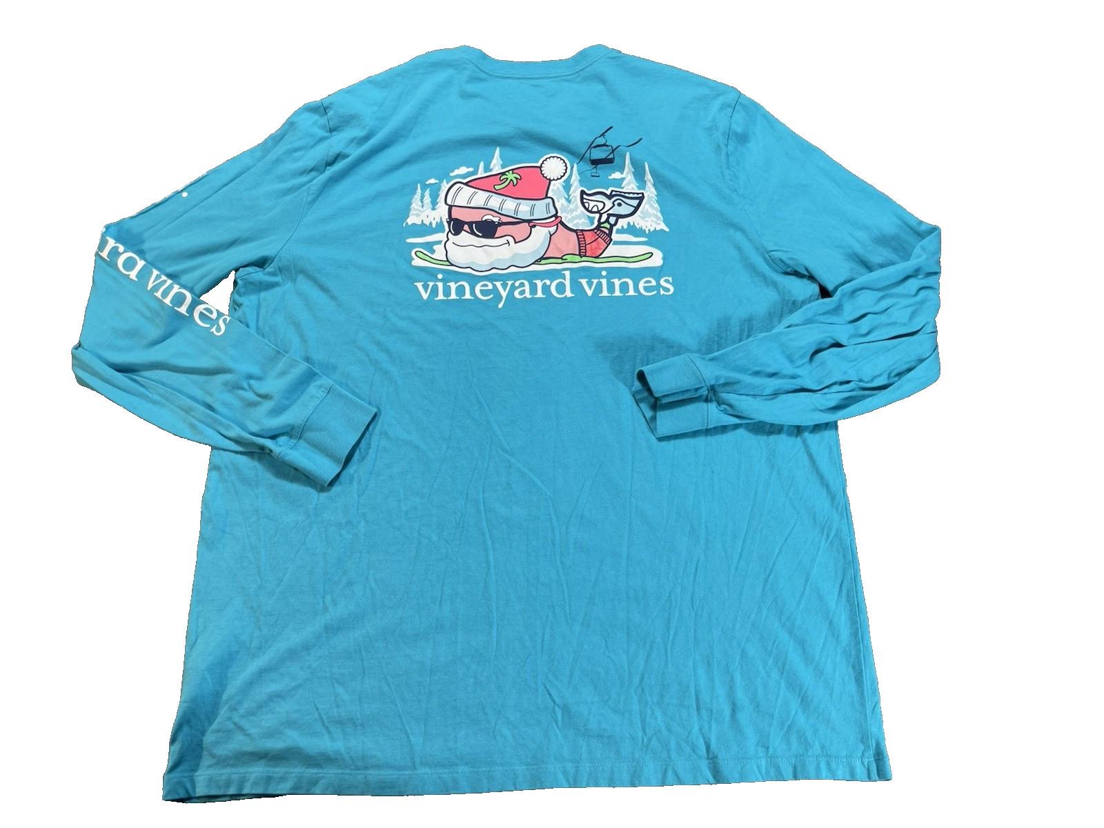 Vineyard Vines Men's T Shirt 2XL Blue Long Sleeves Crew Neck Whale Beach Outdoor gallery