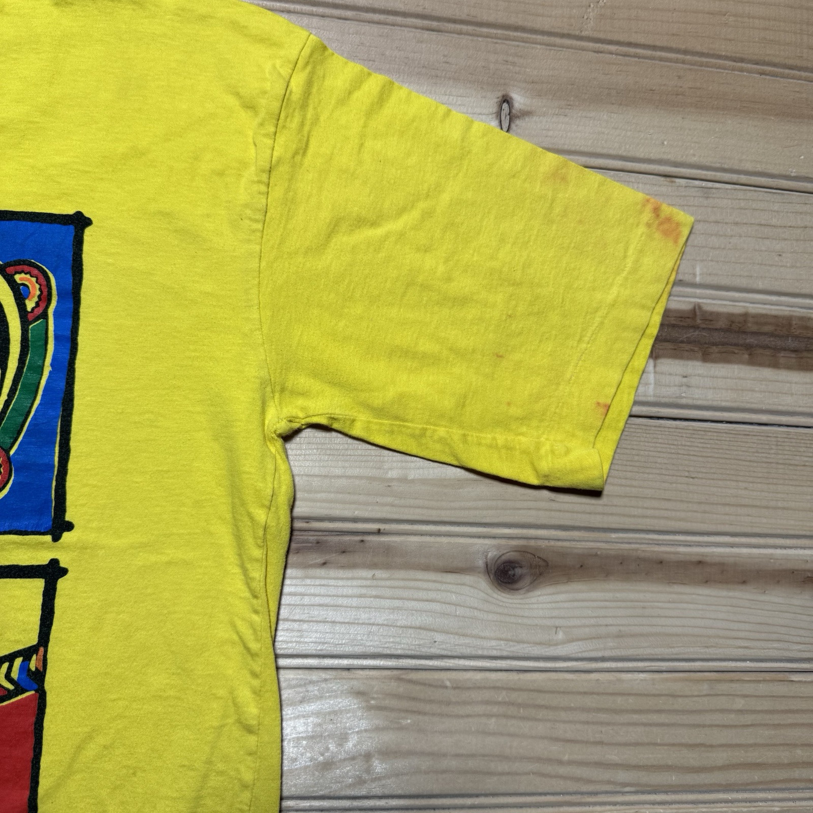 Vintage 90s Bali Primitive Designs Native Tribal Mask Art Shirt Size Medium gallery
