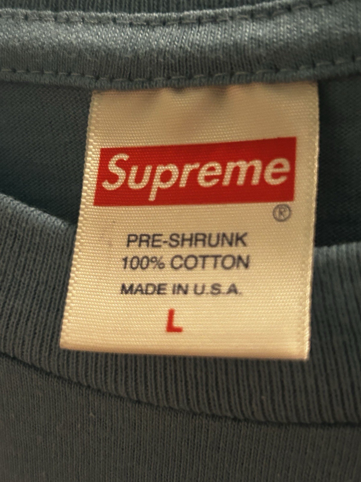 Supreme Pinline Logo Tee Shirt Bright Blue SS24 Size Large gallery