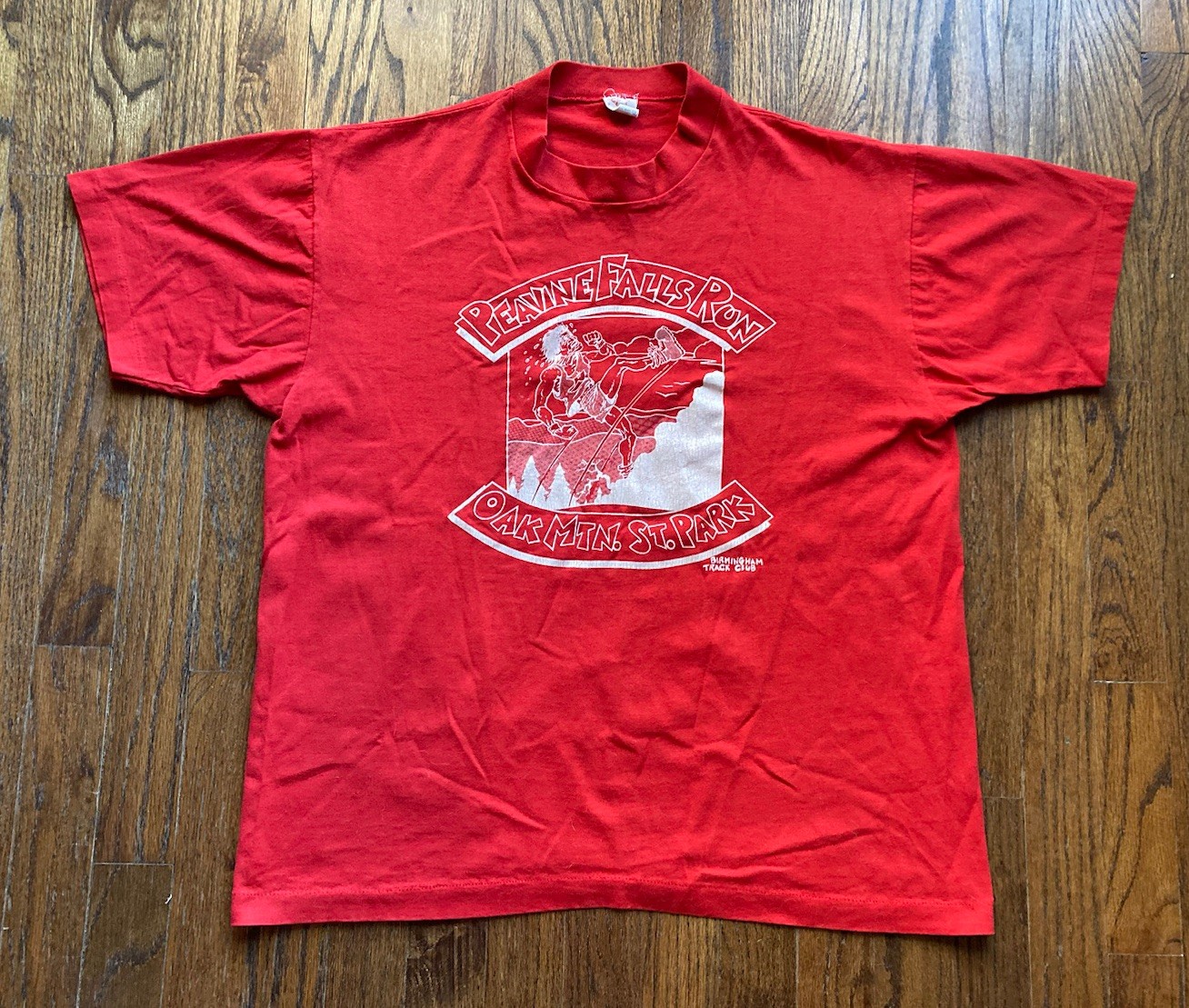 VTG 80s Peavine Falls Race T Shirt XL Birmingham AL Marathon Red Oak Mountain