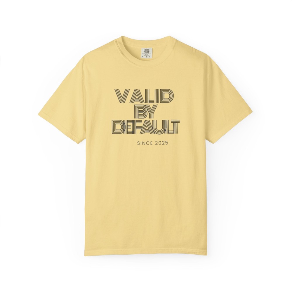 Valid By Default graphic T-Shirt | Neutral vintage text tee