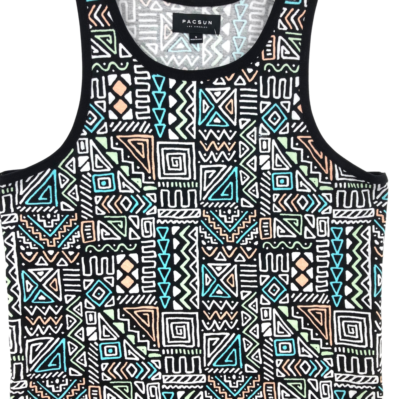 PacSun Men's Y2K Aztec Cotton Sleeveless Wide Strap Pullover Tank Top Small gallery