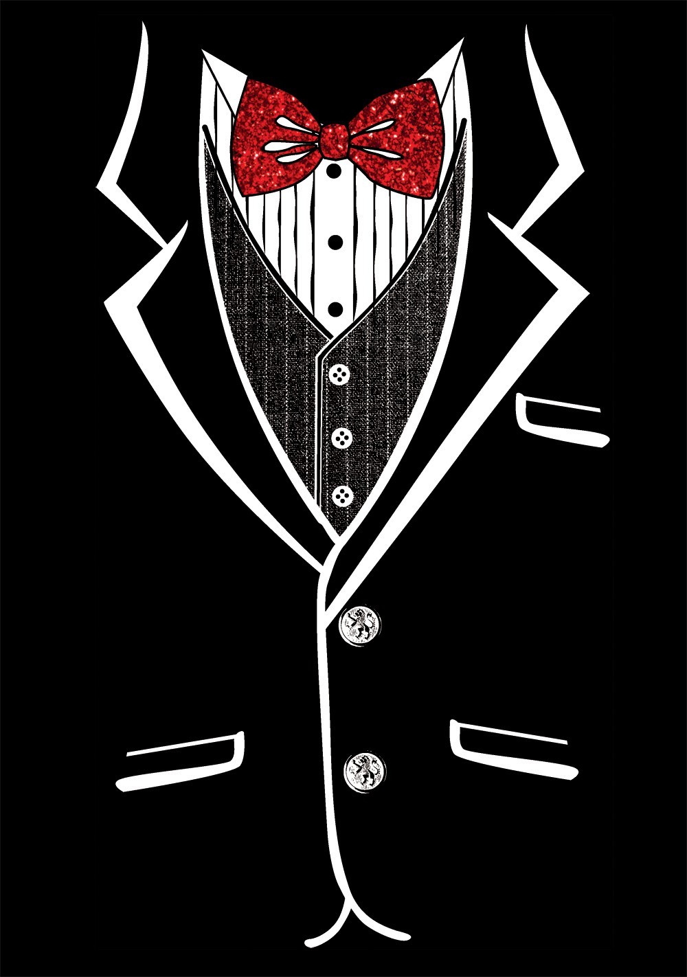 Tuxedo t-shirt, with glitter bow tie gallery