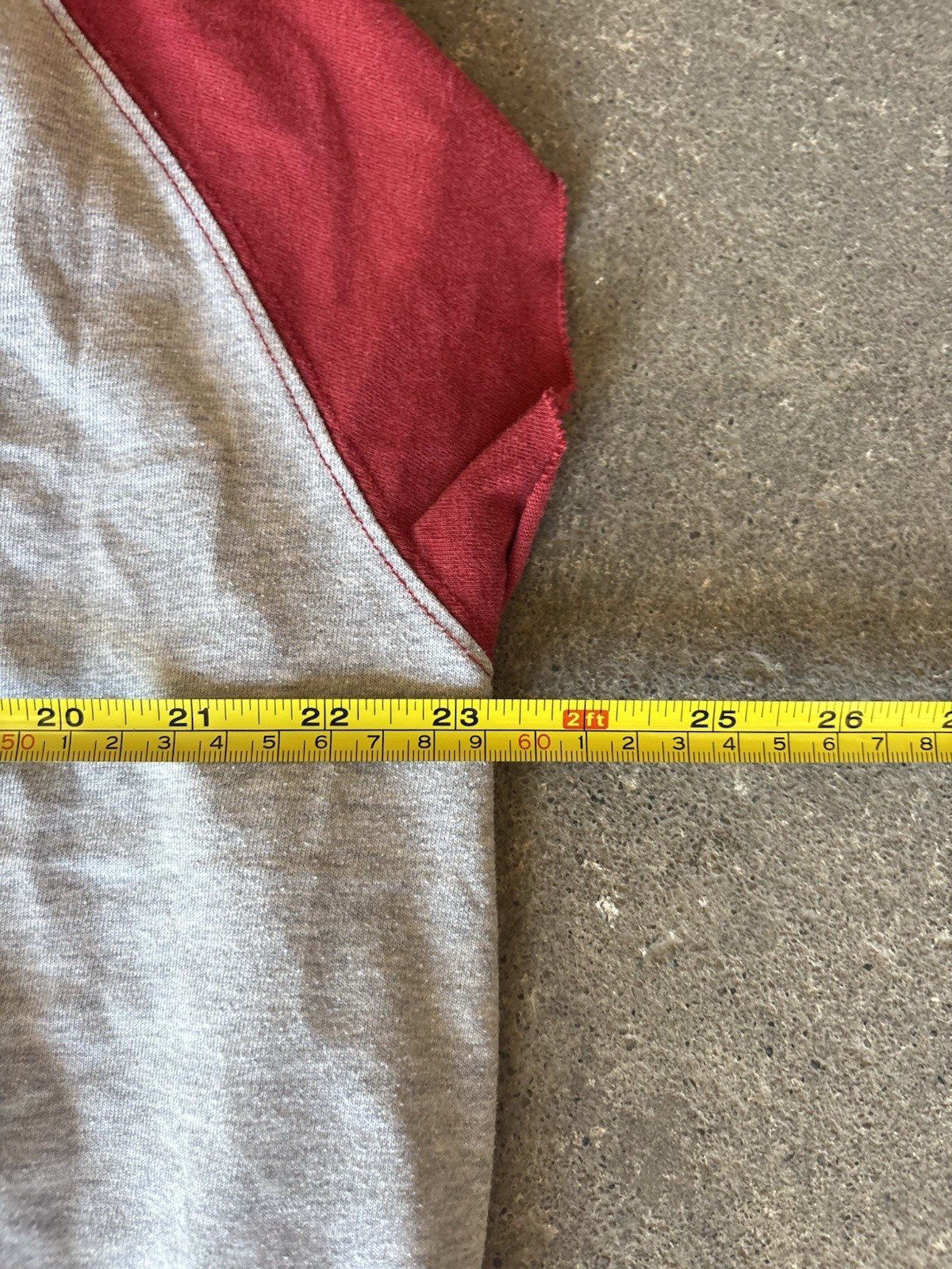Faded Glory Men’s XL Red Gray Colorblock Crew Neck Raglan Short Sleeve T-Shirt gallery