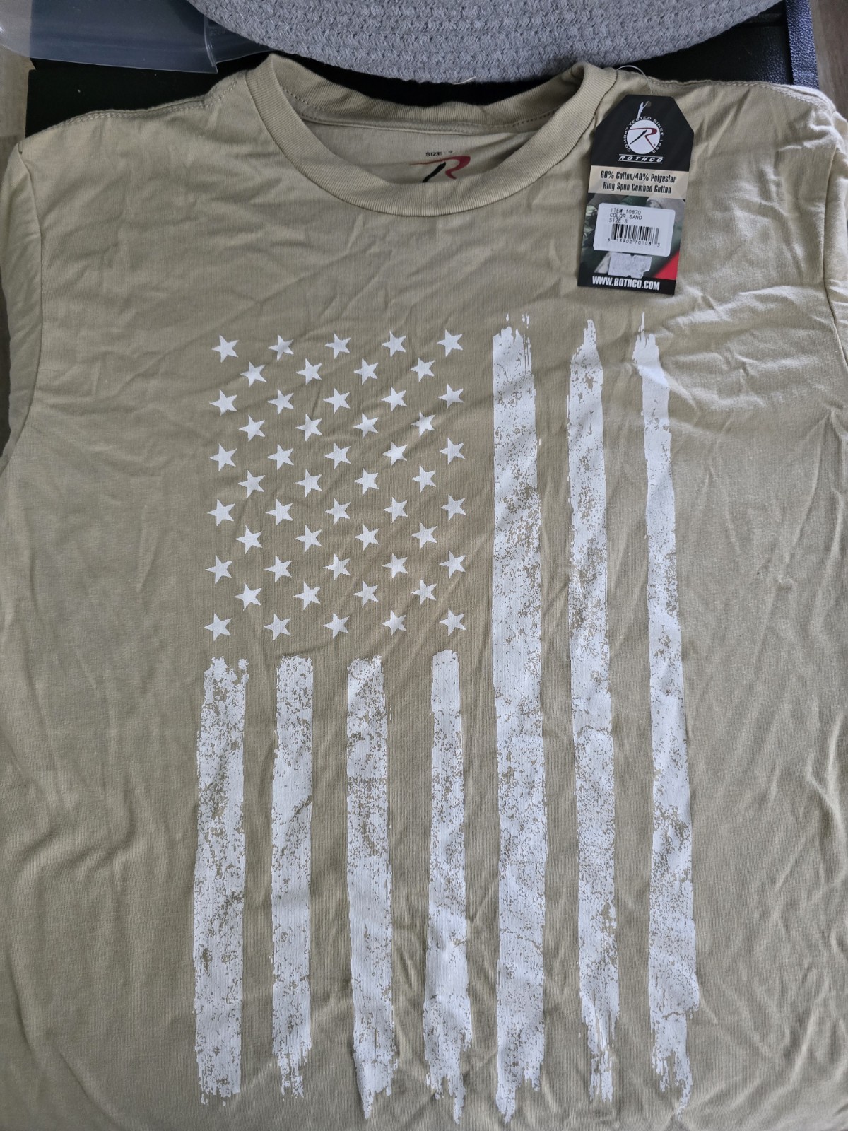 Fits Desert Sand T-Shirts Athletic Fit US Flag Small10870-S gallery