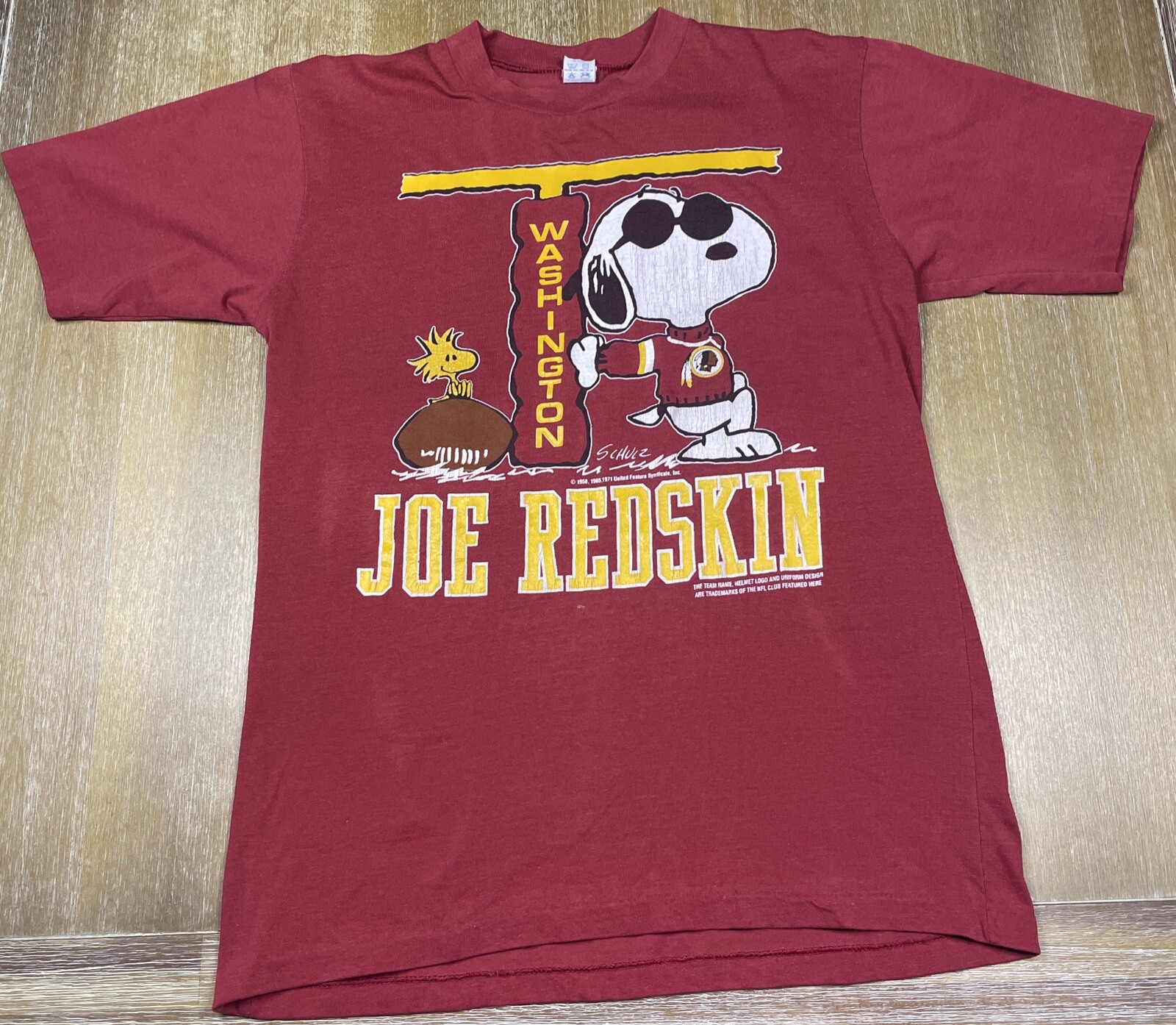 Vintage Snoopy Joe Cool Washington Redskins T Shirt Artex USA Medium gallery