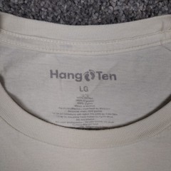 Hang Ten Surf Company Waves on Back Beige T Shirt Men’s Size Large Tee