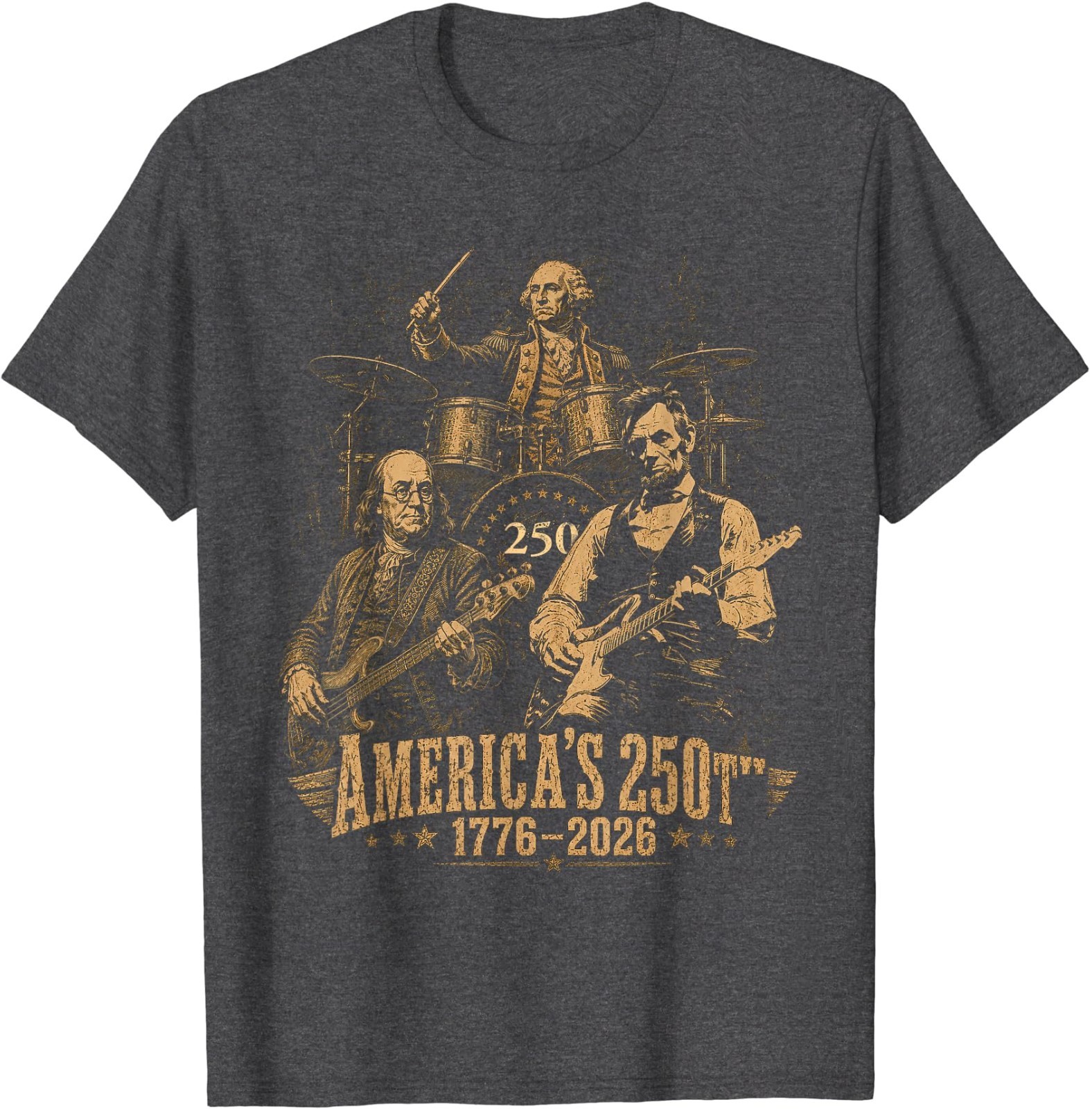 250 Years Patriot Guitar Drum Band American Flag 1776 2026 T-Shirt gallery