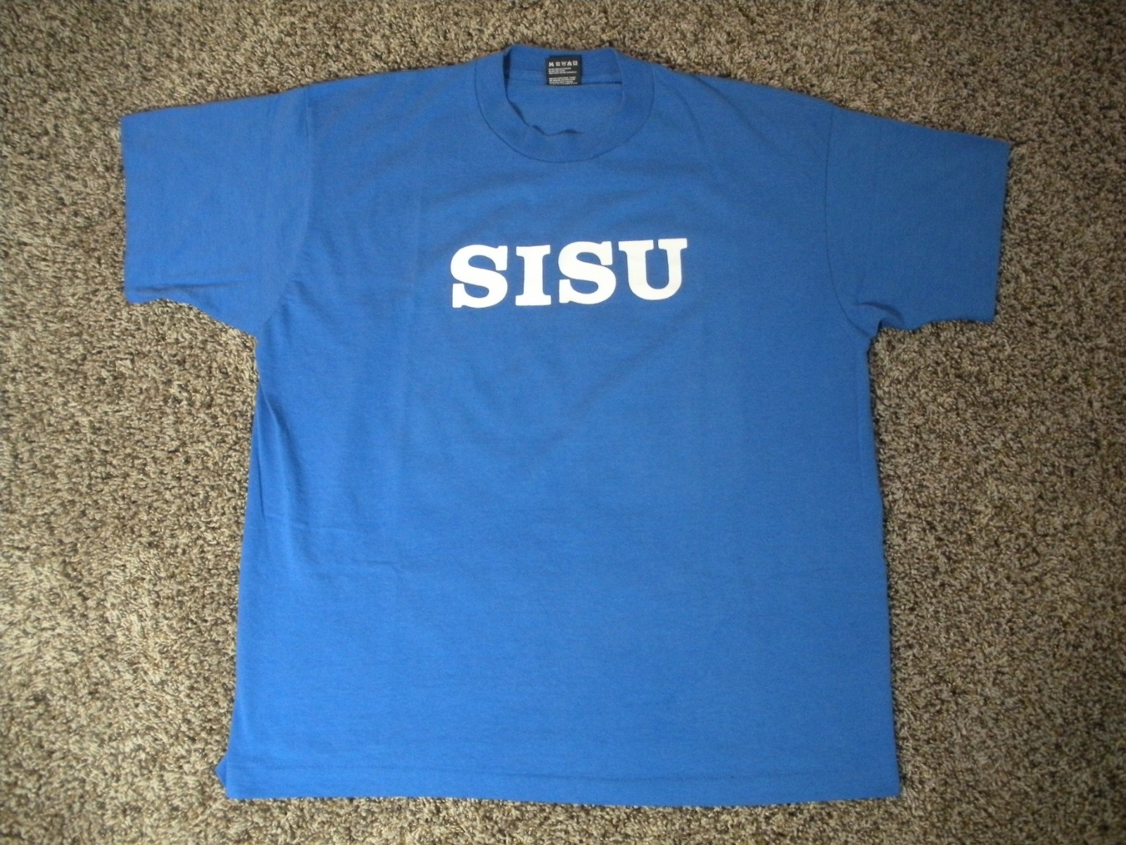 FINNISH "SISU" T SHIRT BLUE SIZE XL 50% COTTON 50% POLY FRUIT OF THE LOOM BRAND gallery