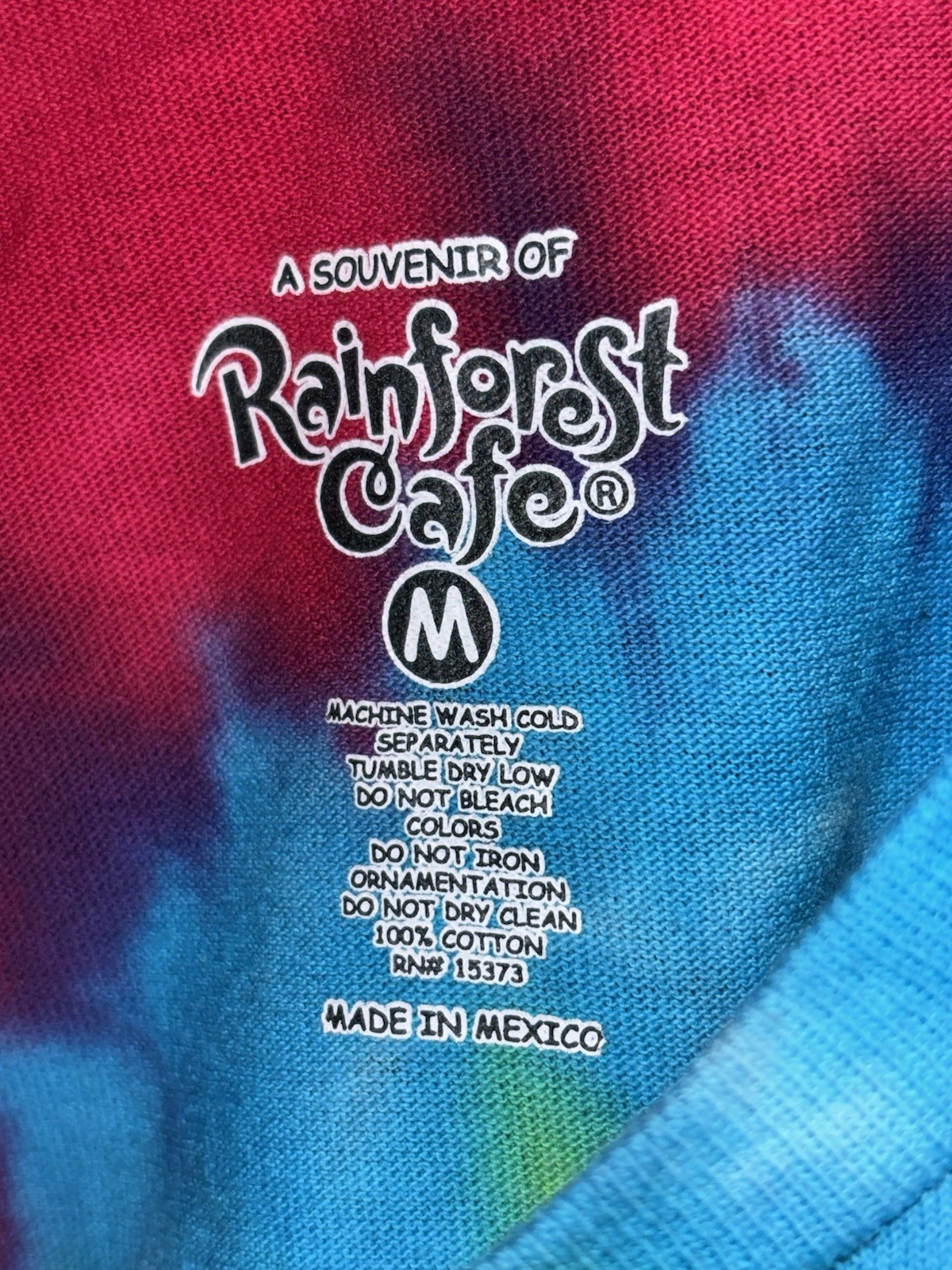 Rainforest Cafe Peace Love & Frogs Tie Dye T Shirt Medium Graphic Souvenir Tee gallery
