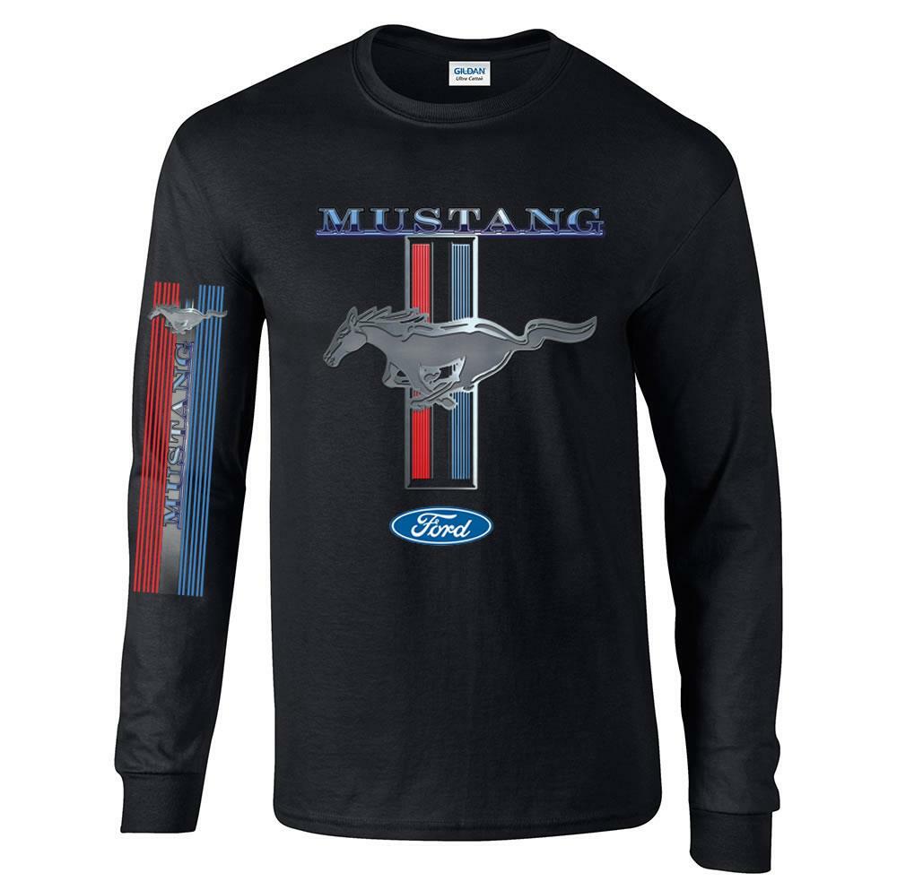 Licensed Ford Mustang Racing Stripes Long Sleeve T-Shirt GT Shelby Pony Tee gallery