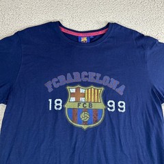 FC Barcelona Mens Large Navy Blue Graphic T-Shirt FCB 1899 Soccer Football Tee