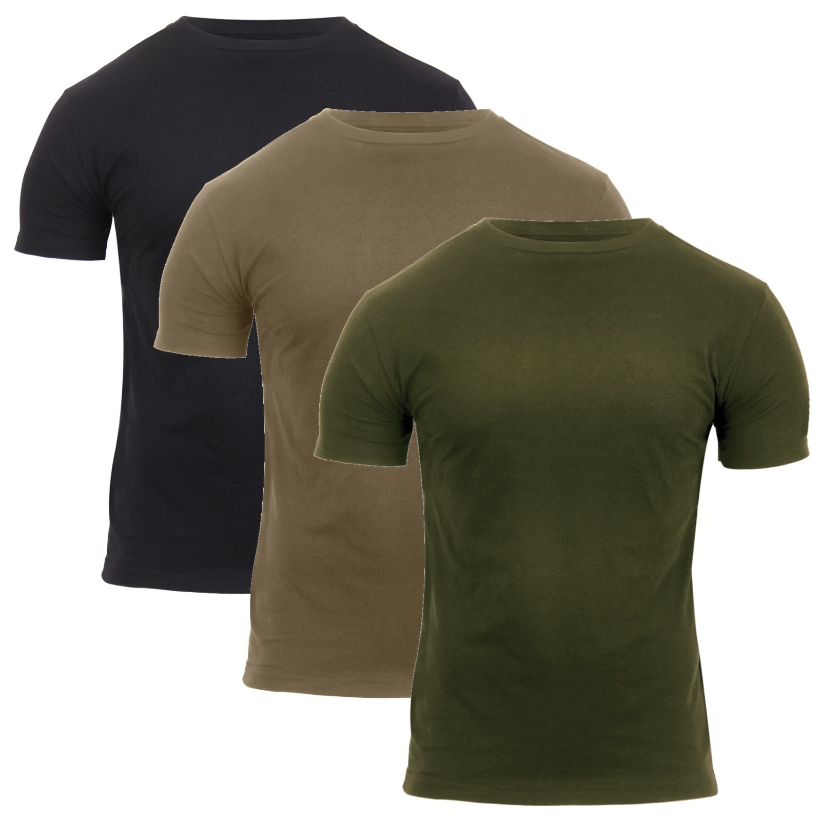 Rothco Mens Athletic Fit Solid Color MilitaryType T-Shirts Tee gallery