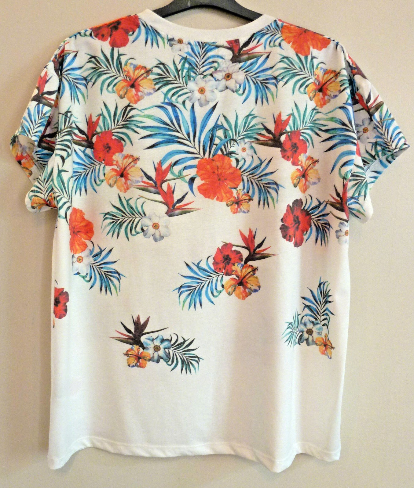 Jack Jones Floral T-Shirt Mens Short Sleeve Faded S BNWT RRP £25 Cloud Dancer gallery