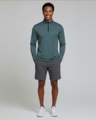 3 Pack: Men’s Dry-Fit Active Quarter Zip Long Sleeve Athletic Performance Pul…
