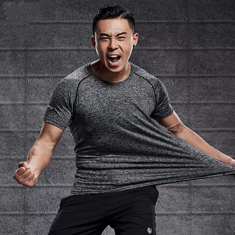 Summer Quick Drying T-shirt Men’s High Thin Breathable Short Sleeve Fitness