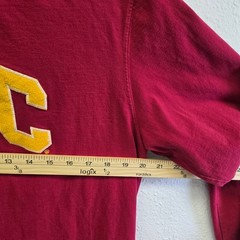 USC Trojans Long Sleeve Tee Red Applique Logo Collegiate NCAA Men’s Large