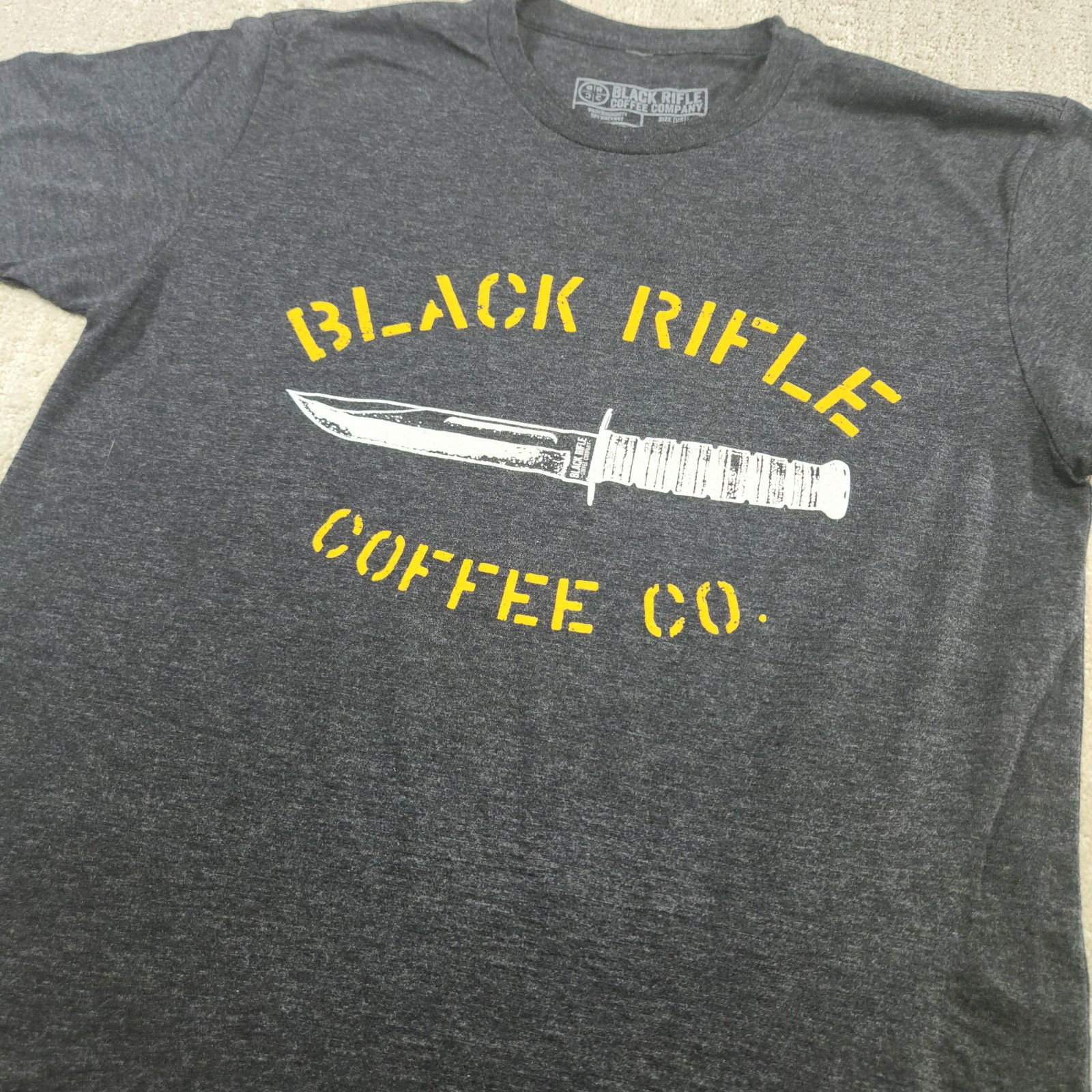Black Rifle Coffee Company Shirt Men Medium Stretch Quick Dry Military USA Gray