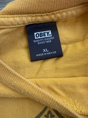 Obey “Stop The Violence” Yellow Skate Shirt Size Men’s XL