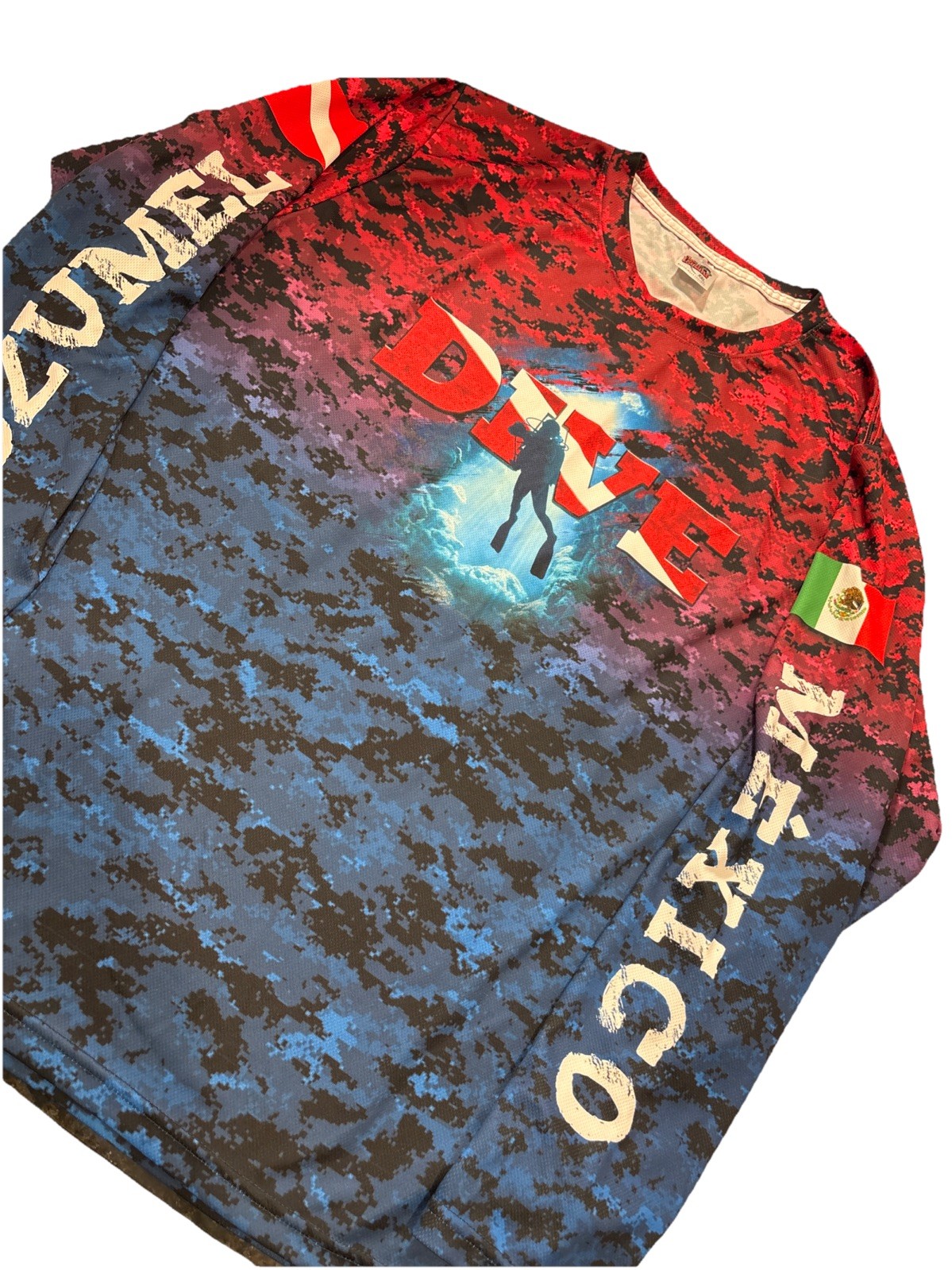 VNG 90s La Iguana Cozumel Mexico Fishing Shirt Mens XXL Dive Scuba Y2K