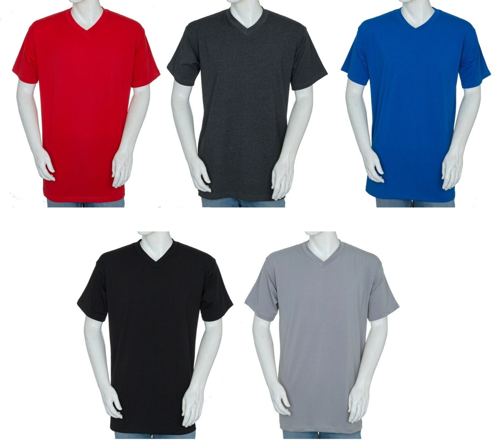 Styllion Mens Shirts Big and Tall V Neck - Short Sleeve - Heavy Weight - VSS gallery