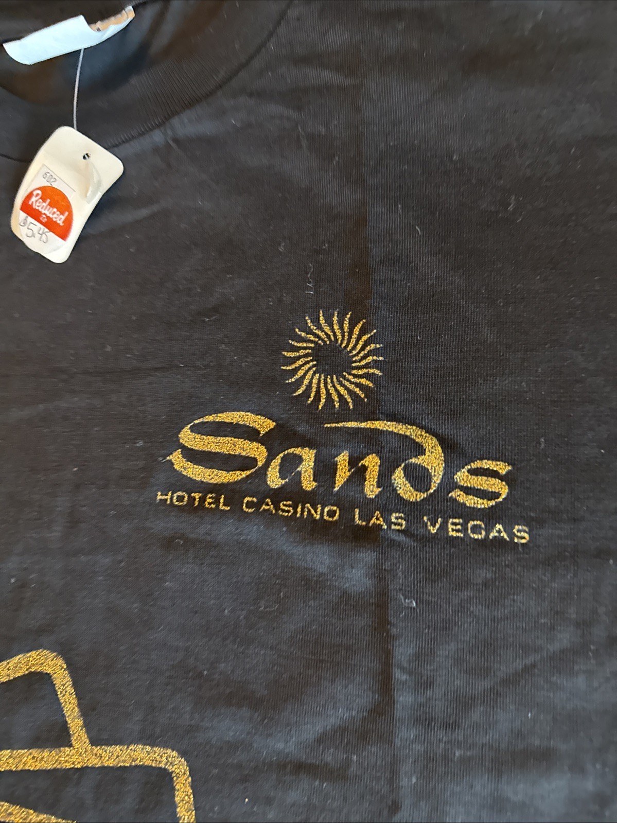 Vintage NOS T’s USA Sands Casino Las Vegas Glitter Poker T-Shirt Men L Distress gallery