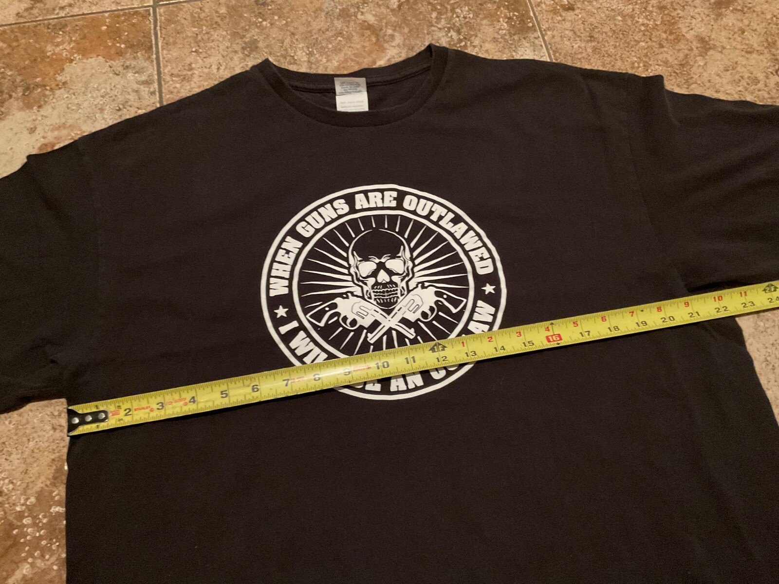 DELTA PRO WEIGHT WHEN GUNS ARE OUTLAWED GRAPHIC T-SHIRT ( MENS XL ) BLACK gallery