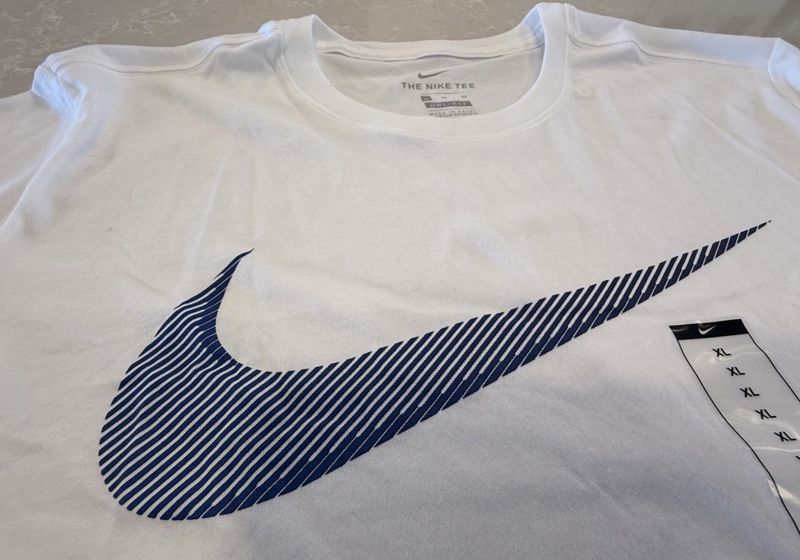 Nike Mens Dri-Fit Training T-Shirt ~ White & Grey ~ Choose Size S, M, L, XL gallery