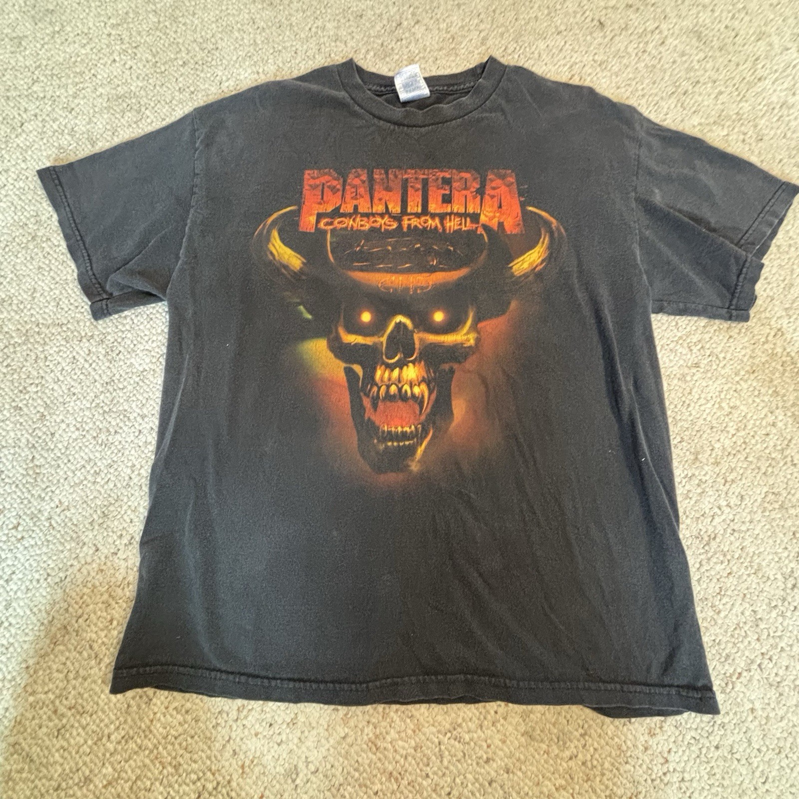 VTG Pantera Cowboys From Hell Black Cotton Band T Shirt Demon Print 2006 Men's L gallery