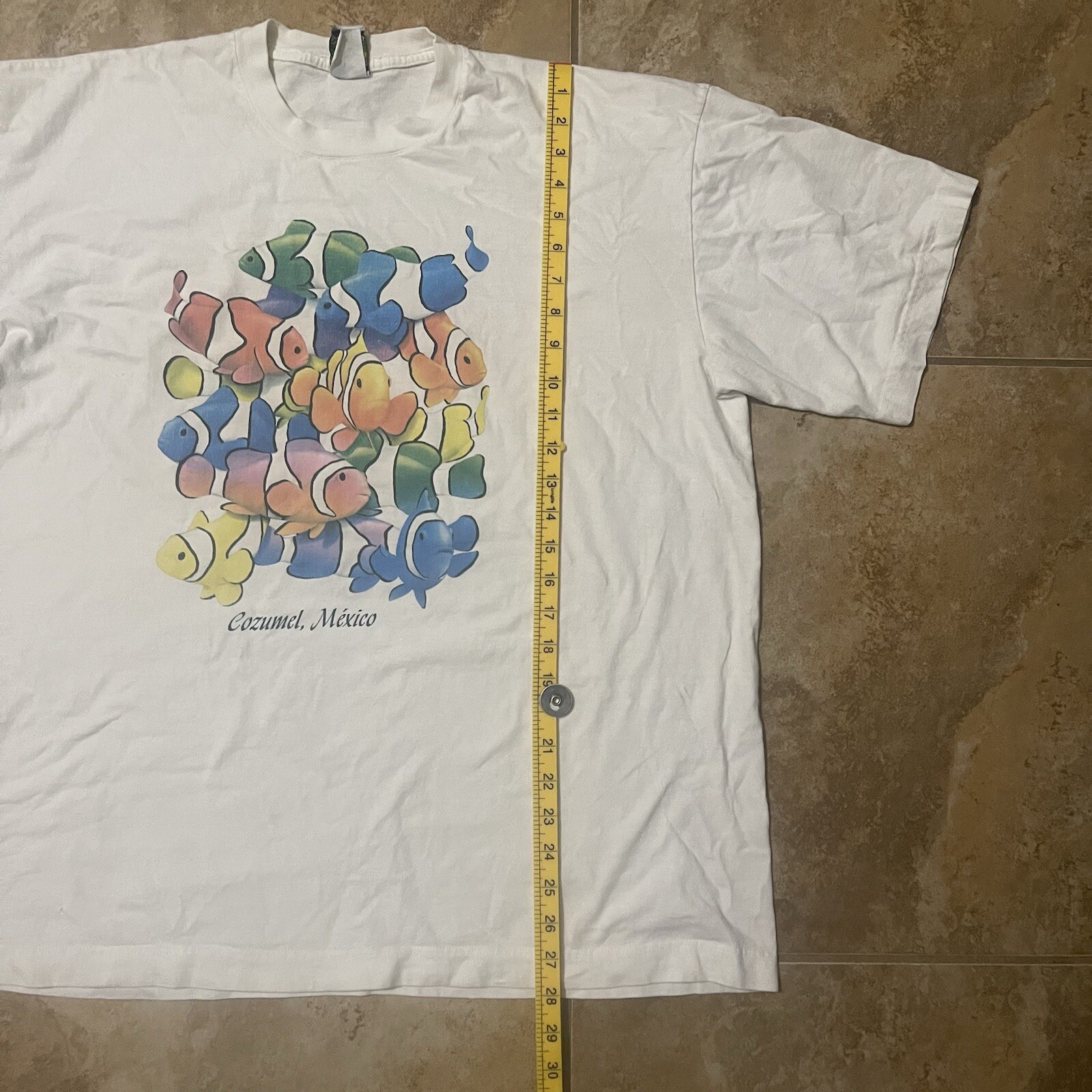 VTG Pancho Brand T-Shirt Mens XL Fish Cozumel, Mexico Vacation Short Sleeve gallery