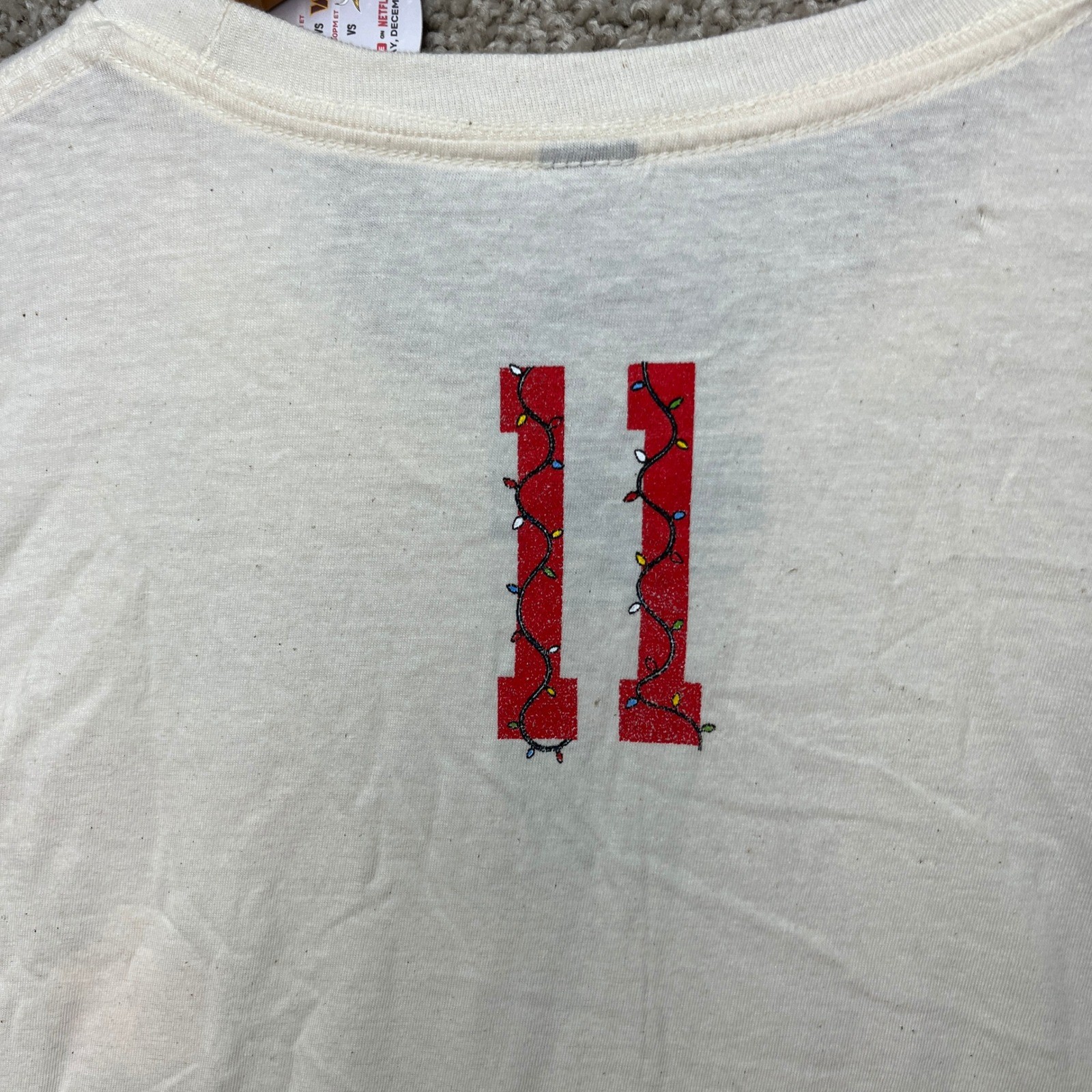 NFL Stranger Things T-Shirt Mens Large Cream Short Sleeve Graphic Tee NEW gallery
