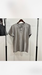 Lucky Brand Men’s Gray Solid Henley T-Shirt Short Sleeve Size L Regular