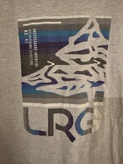 LRG Blue and White Three Tree Graphic Tee Heather Gray Men’s Size Medium