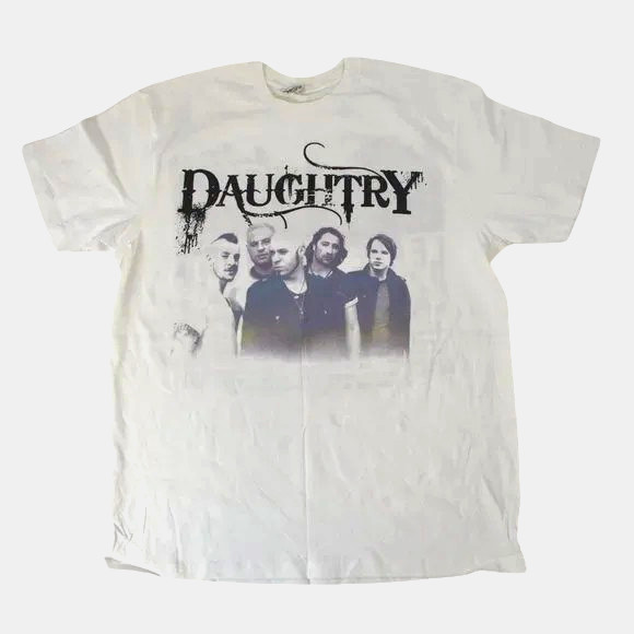 Daughtry Mens Leave This Town Tour White Shirt With Dates New M, L gallery