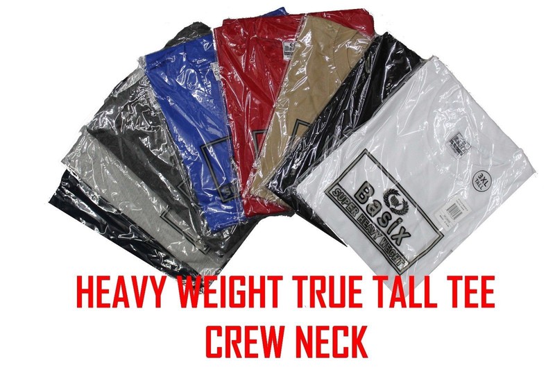 Big and Tall TEE Men Heavy Weight Plain S/S T-shirts Crew Neck Solid 2 pack gallery