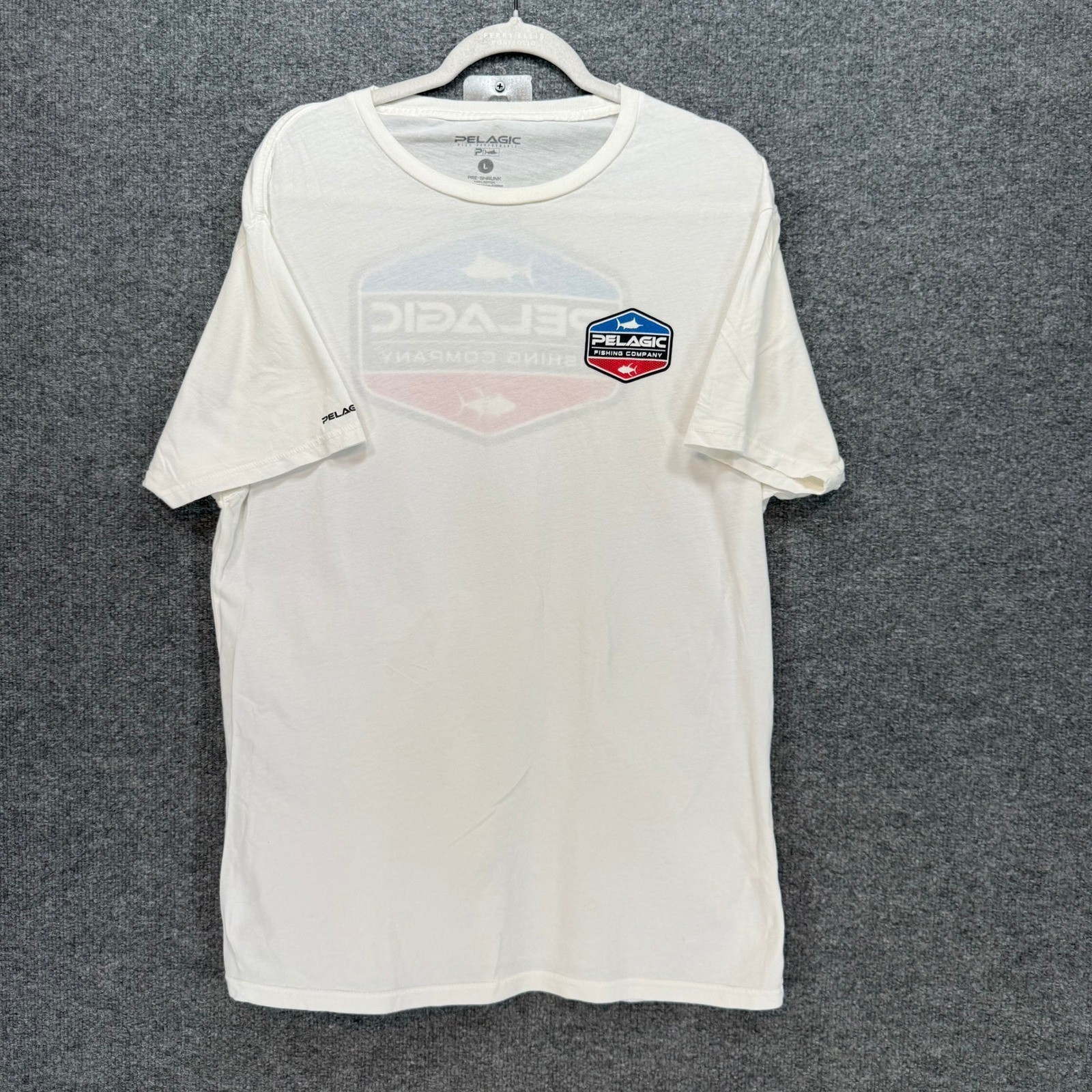 Pelagic Tshirt Mens Large White Fishing Company Graphic Logo Saltwater Tee gallery
