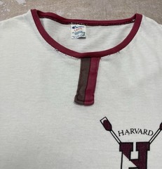 Vintage 80s Champion Harvard Crew Rowing Tab Tee Ringer T-shirt Made in USA