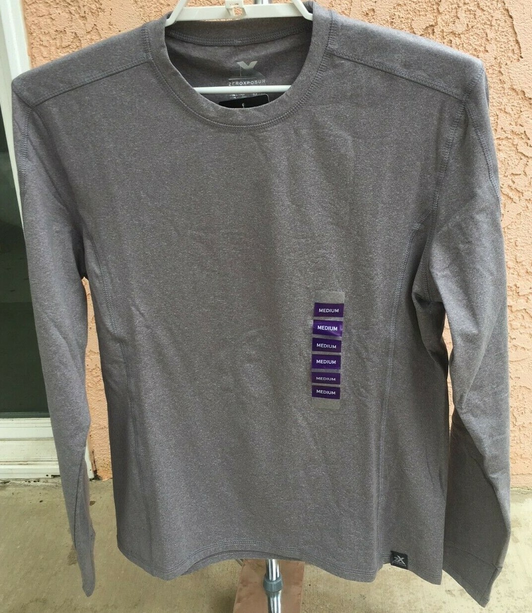 Mens Zeroxposur Brushed Fleece Stretch Layering T Shirt Gray Choose Size