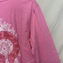 Chrome Heart Long Sleeve Small Pink Red White Logo Print