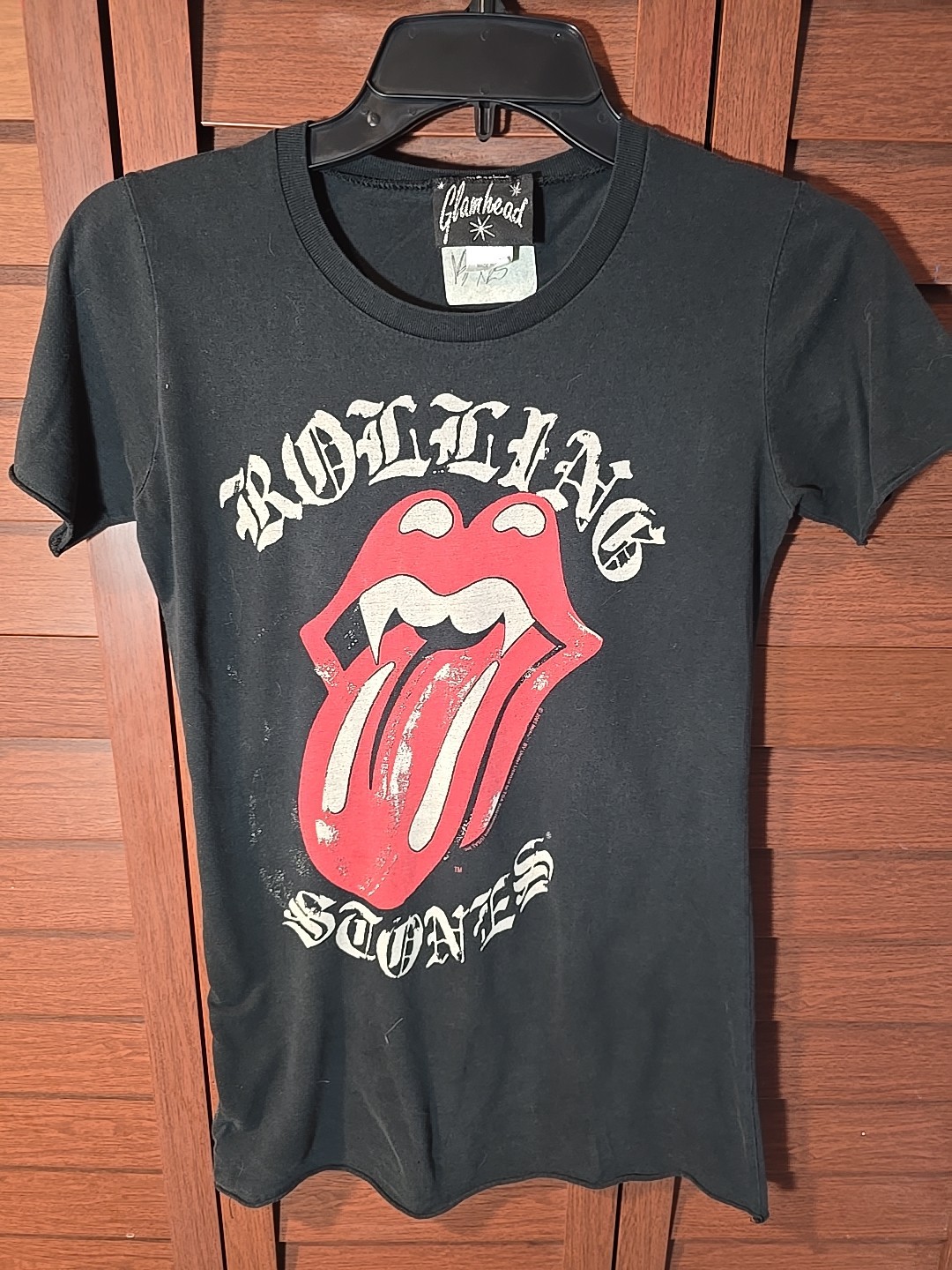 Glamhead The Rolling Stones Tongue Logo Graphic T-Shirt Size Small Cropped 2005