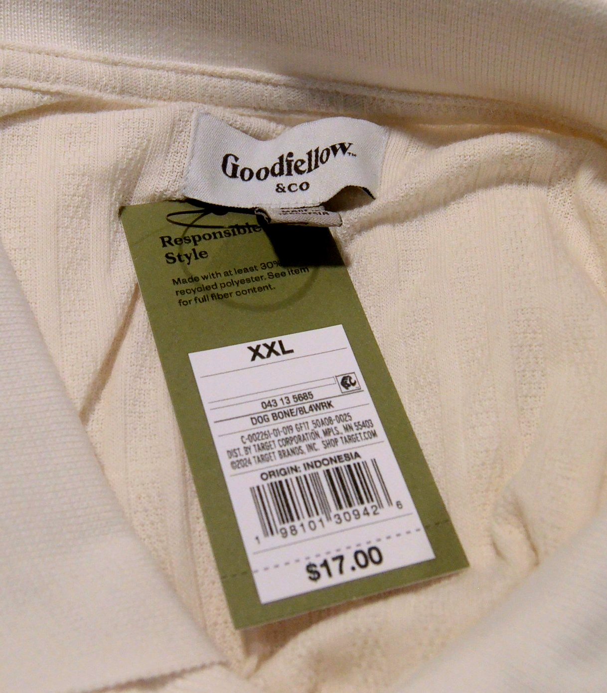 NWT Goodfellow & Co Men's XXL Beige Ribbed Knit Button-up Shirt Short Sleeve gallery