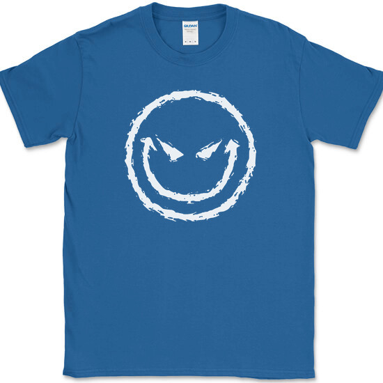 Evil Smiley Face T-Shirt Funny Rebel Biker Humor Sarcastic DJ Club Tee gallery