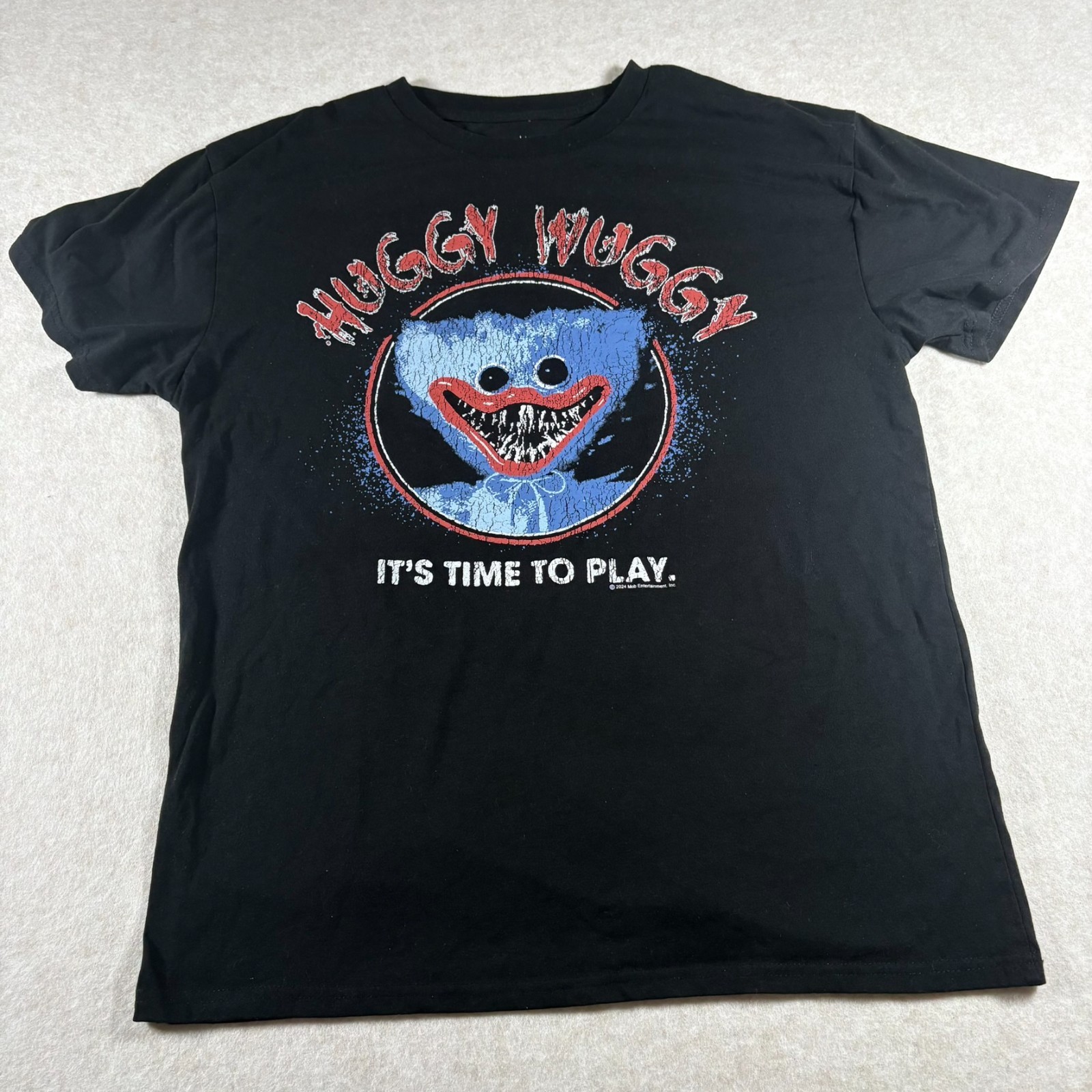 Huggy Wuggy Poppy Playtime T Shirt Mens Large Black Horror Game Tee gallery
