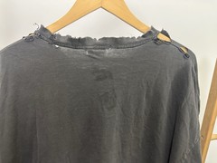 VTG Abstract Portrait Art Thrashed Distressed Grunge Worn Faded T-Shirt 5XL