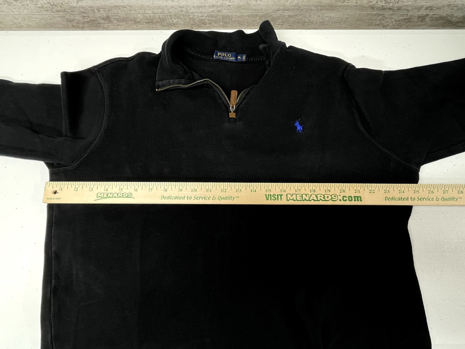 Ralph Lauren Polo Quarter Zip Mens XL Black Sweater Pullover Made In Sri Lanka gallery