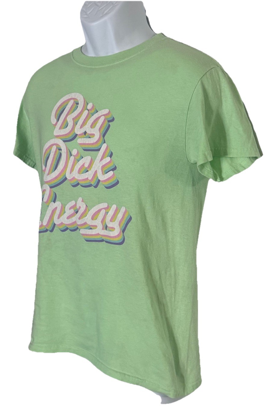 Spencer’s Big Dick Energy Funny Graphic T Shirt Green Rainbow Adult S gallery